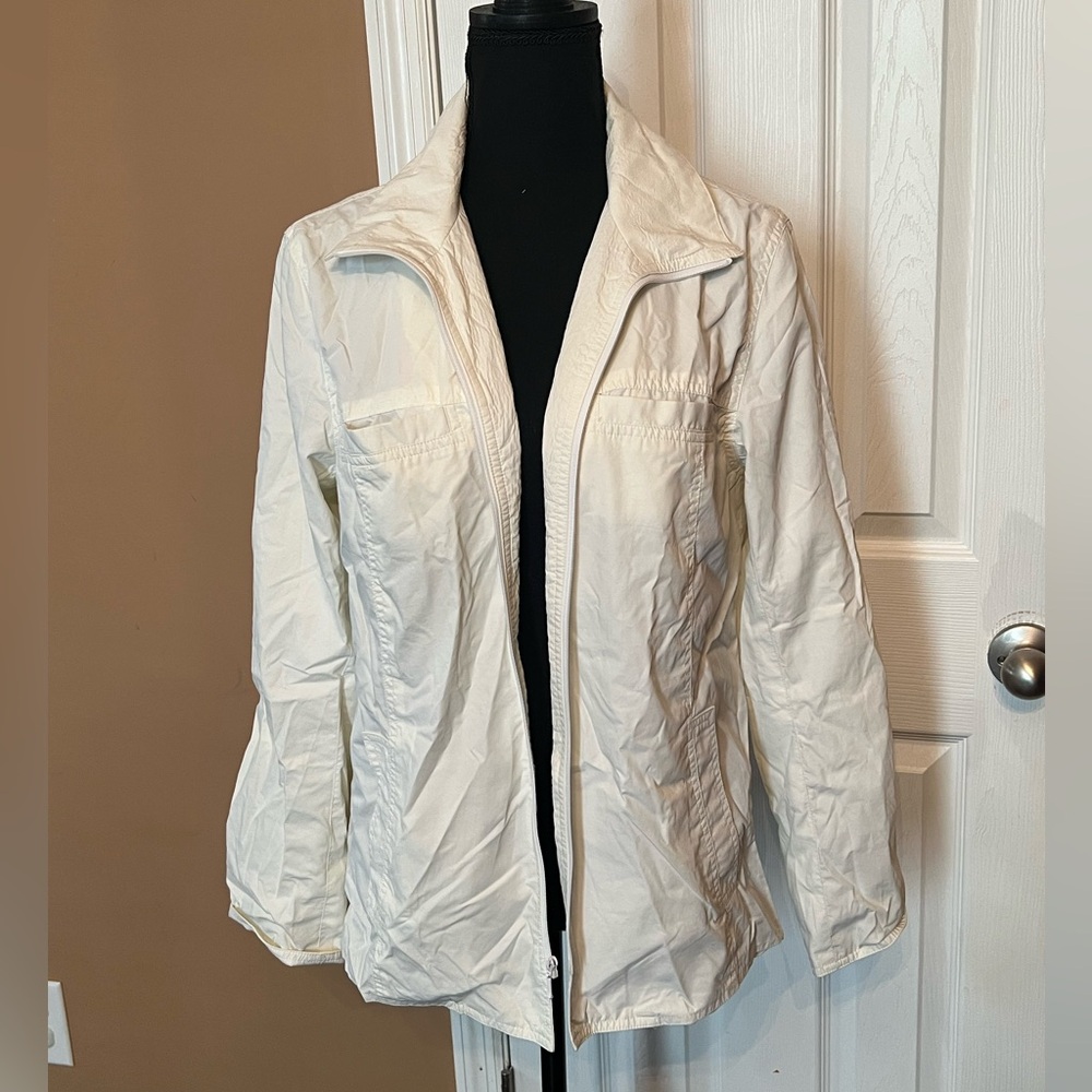 Chico’s Cream Zip Jacket Size 1